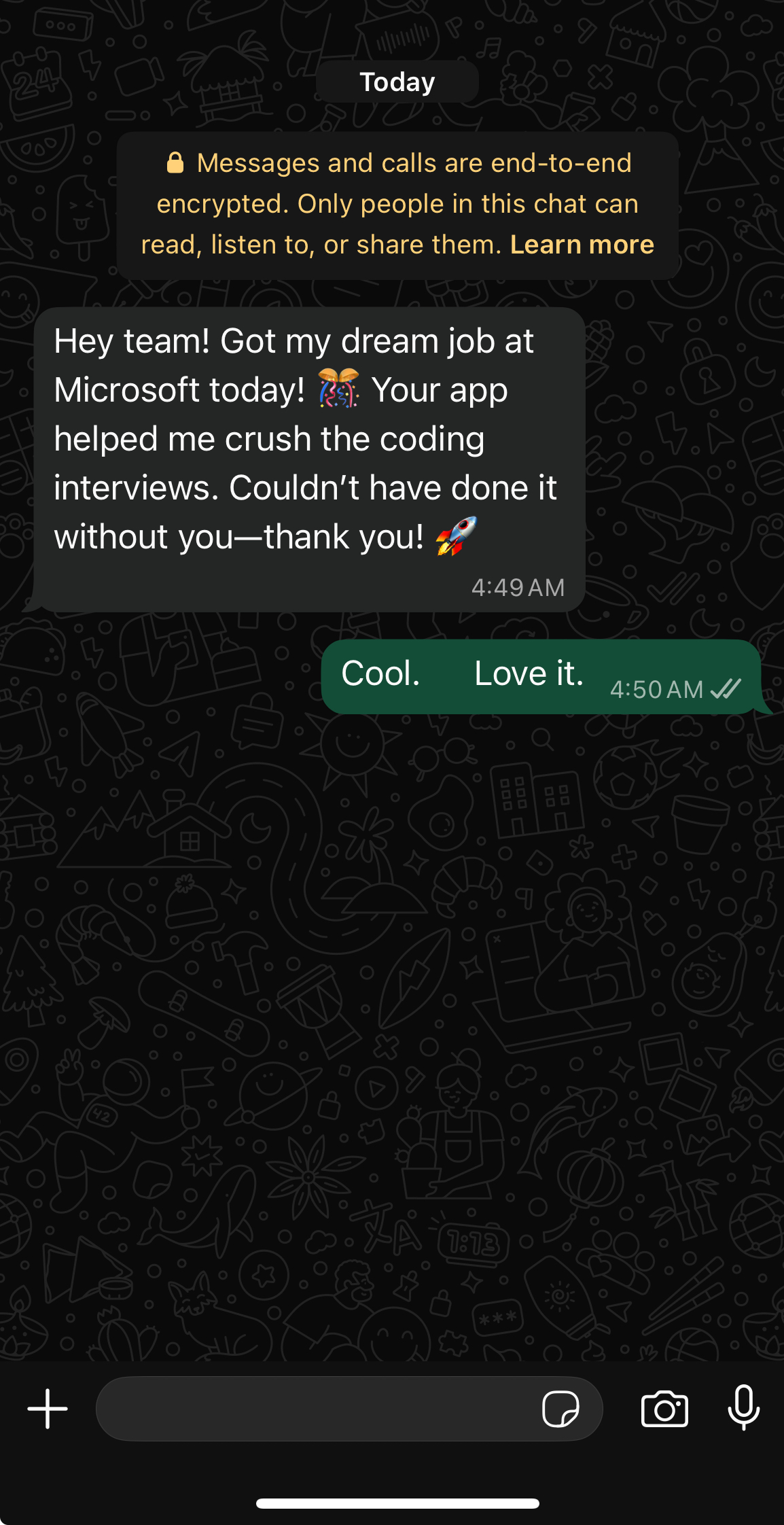 A candidate shares that Offer.cc helped them pass coding interviews and join Microsoft.